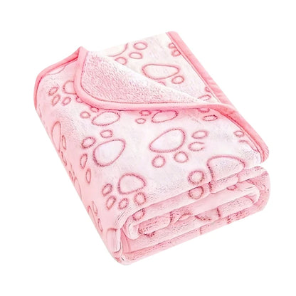 Paws Pattern Pet Blanket - Soft Fluffy Travel Mat & Bed for Cats and Dogs - BeeTrendyShop.COM