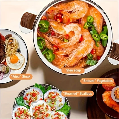 Large Capacity Enamel Stew Pot – Non-Stick Multifunctional Double Handle Household Pot