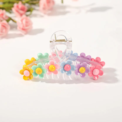 Sweet Flower Hair Claw Clip – Cute Ponytail Hairpin for Women