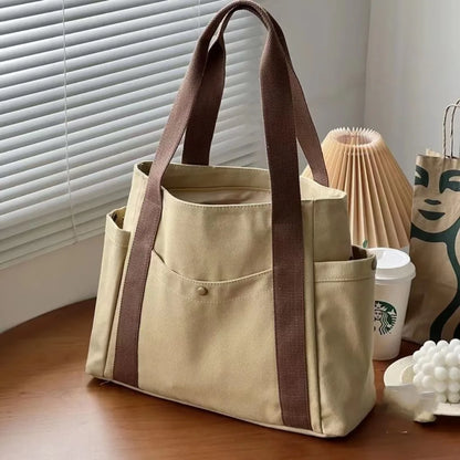 Large Capacity Canvas Tote Bag for Work – Stylish & Durable Women's Shoulder Bag