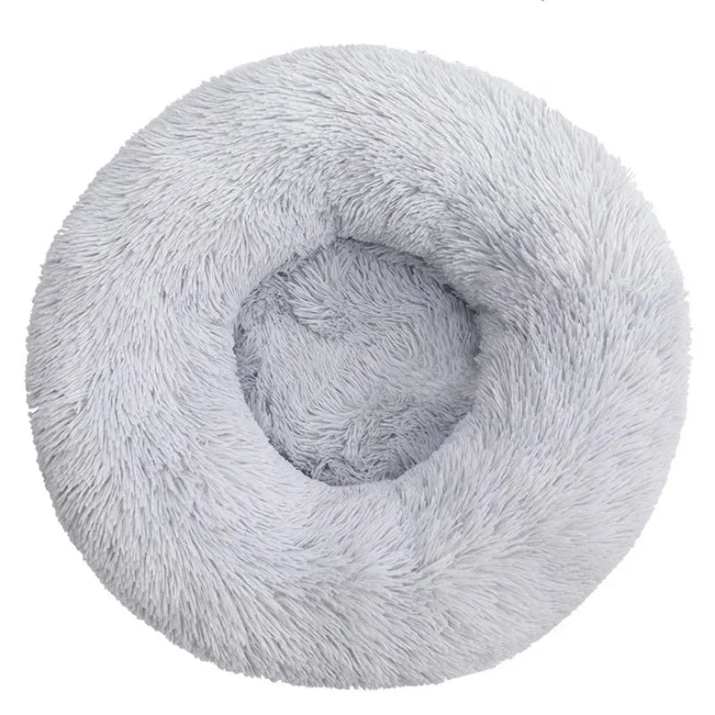 40-90cm Round Plush Pet Bed - Winter Warm Dog & Cat Bed for Medium-Large Pets