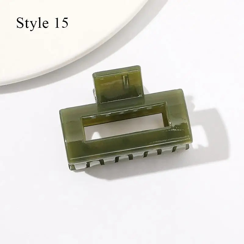 Mini Jelly Color Hair Claw Clip – Geometric Acrylic Shark Clip for Women & Girls