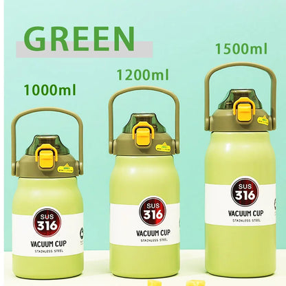 1500ML Stainless Steel Thermo Bottle – Large Capacity Portable Thermal Tumbler