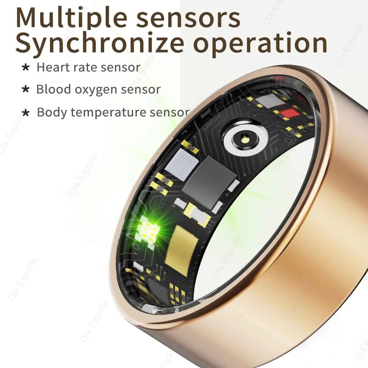 New Smart Ring Men Women, Heart Rate and Blood Oxygen Monitor Smart ring IP68 & 5ATM Waterproof, Multi-sport Mode Rings Man