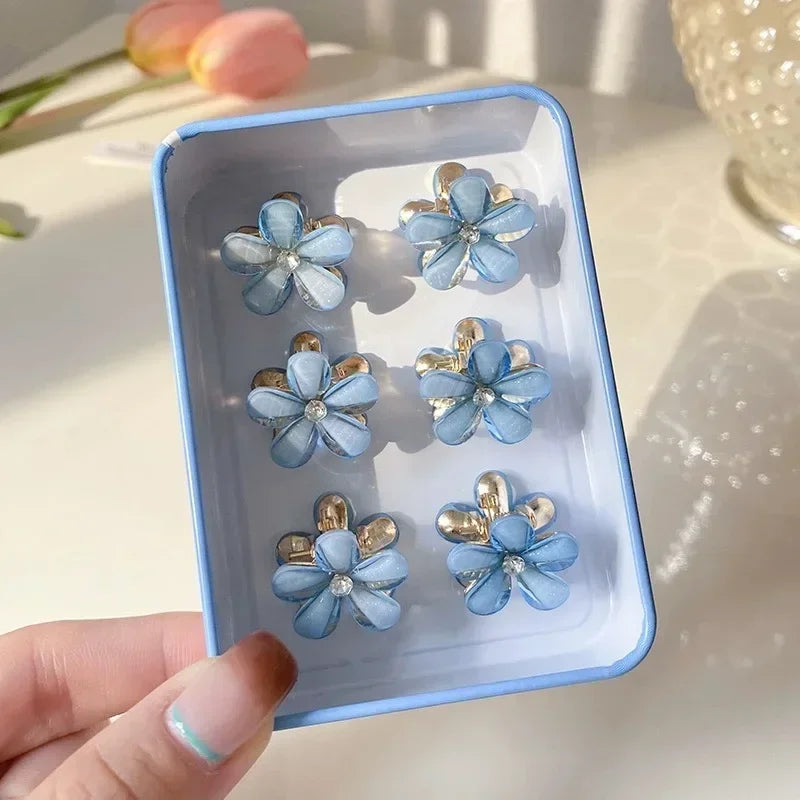 Mini Flower Hair Claw Clips – Colorful Opal Hairpins for Women & Girls (1/10Pcs)