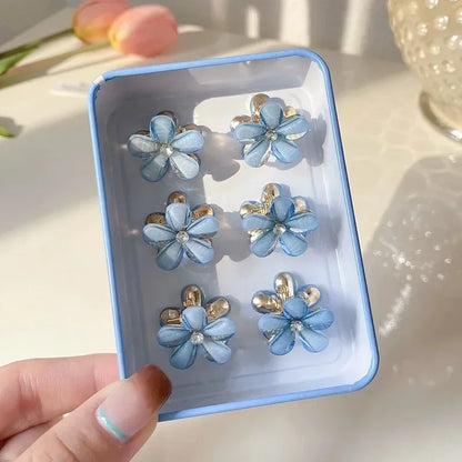 Mini Flower Hair Claw Clips – Colorful Opal Hairpins for Women & Girls (1/10Pcs)