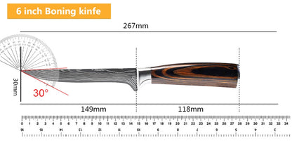 Chef Knife Set – Laser Damascus Pattern Japanese Santoku, Cleaver & Utility Knives (1-10pcs)