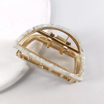 Mini Half-Round Acetate Hair Claw Clip – Fashion Hairpin Gripper for Women (5cm)