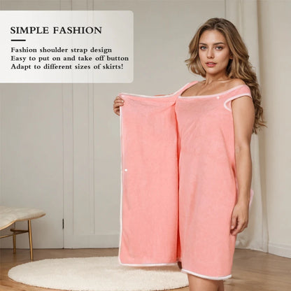 Womens Wearable Bath Towel 90x150cm – Fast-Dry Bathrobe Wrap for Beach, Spa & Gym