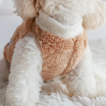 Cozy Bear Fleece Vest for Dogs & Cats - Winter Pet Apparel with Leash Buckle - BeeTrendyShop.COM