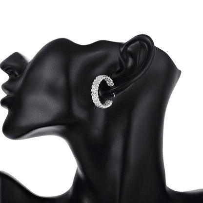 925 Sterling Silver Charm Stud Earrings – Trendy All-Match Party Jewelry for Women