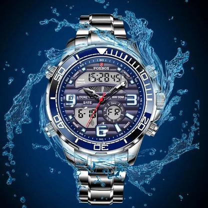 Luxury Digital Sport Watch for Men – All Steel Military, Waterproof Quartz with Box