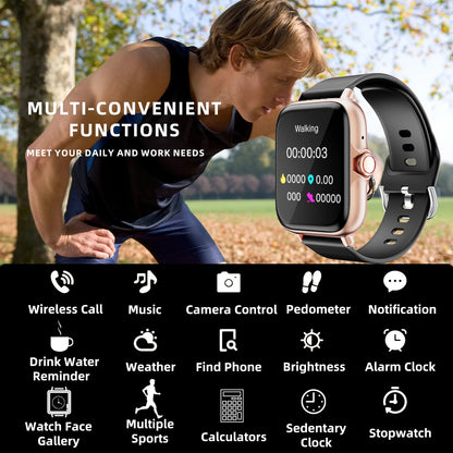 Waterproof Smartwatch 1.83" – Answer Calls, Sleep Monitor, Pedometer, Sports & Alerts