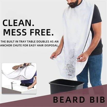 Men's Shaving Apron Beard Catcher Bib 110x70cm – Waterproof Cape with Suction Cups