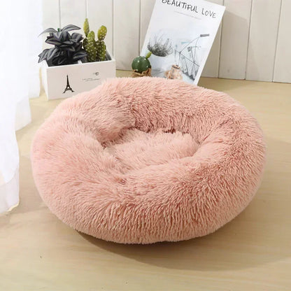 Self-Warming Round Pet Bed - Plush, Non-Slip Mat for Cats & Dogs - BeeTrendyShop.COM