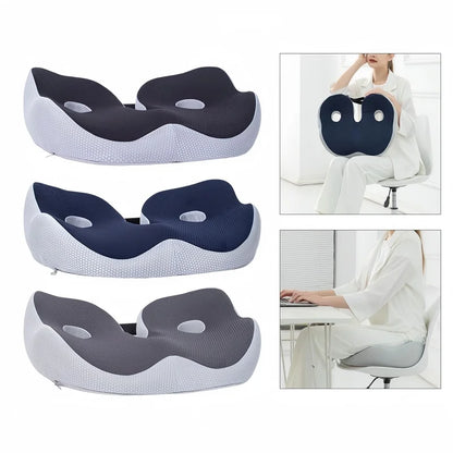 Memory Foam Seat Cushion 48x39cm – Ergonomic Back & Tailbone Pain Relief for Office, Car & Travel