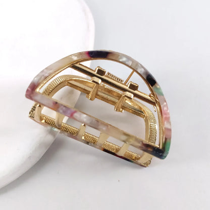 Mini Half-Round Acetate Hair Claw Clip – Fashion Hairpin Gripper for Women (5cm)