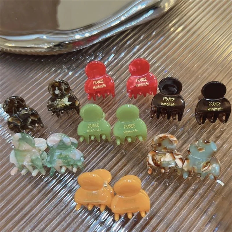 Mini Acetate Hair Claw Clips 2cm – Small Side Pins Set for Girls & Women