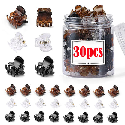 Mini Black Hair Claw Clips Set – Plastic Ponytail Holder for Women, Girls & Kids (10/20/30Pcs)