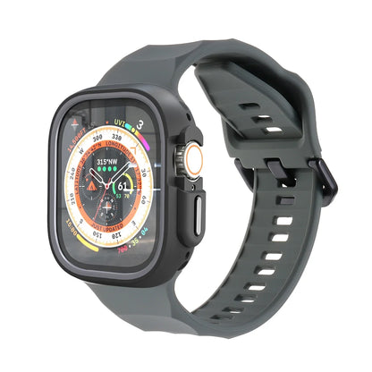 Smartwatch with a gray band on a white background