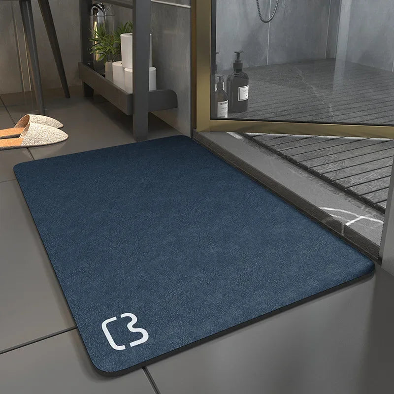 Diatom Mud Bathroom Mat – Nordic Style Anti-Slip Absorbent Toilet Floor Carpet | Soft Diatomite