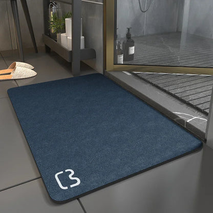 Diatom Mud Bathroom Mat – Nordic Style Anti-Slip Absorbent Toilet Floor Carpet | Soft Diatomite