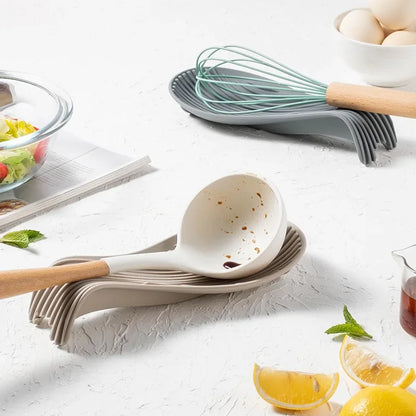 Silicone Insulated Spoon Holder & Placemat – Heat Resistant Cutlery Shelving Kitchen Tool