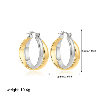 Retro Twist C-Shape Hoop Earrings – Geometric Punk Jewelry for Women