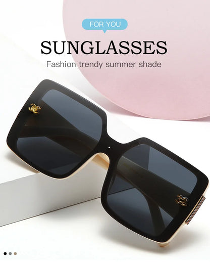 MERCELYN Luxury Glamour Sunglasses – UV400 Oversized Square Designer Style