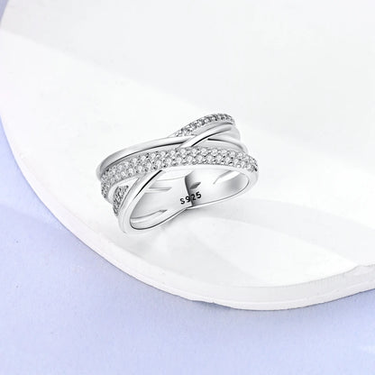 925 Sterling Silver Zircon Star Geometric Ring – Engagement Jewelry for Women