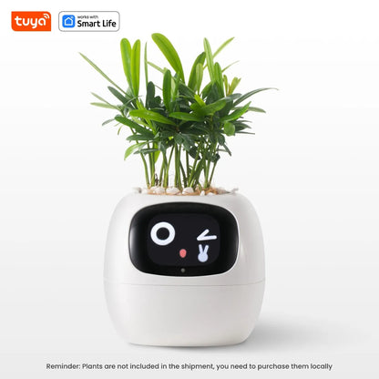Smart Planter, Over 49 Rich Expressions,7 smart sensors,AI Chips Make Raising Plants Easy and Fun - BeeTrendyShop.COM