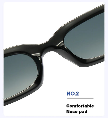 Small Rectangle Sunglasses – Retro Black UV400 for Driving & Fishing