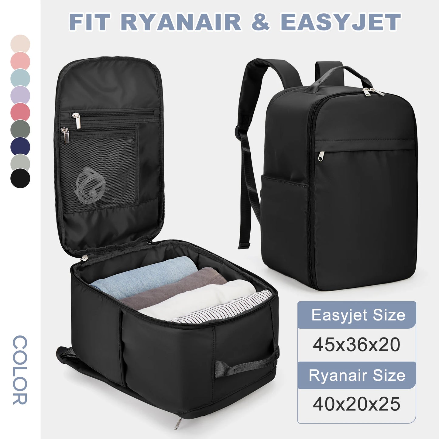 Ryanair Backpack 40x20x25 – Cabin Bag Approved Carry-On Travel Backpack