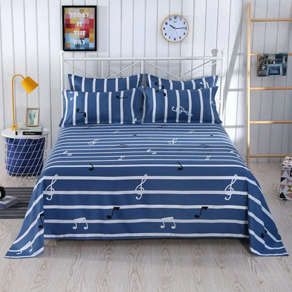 Modern Polyester Cotton Flat Bed Sheet – Soft Bed Linen for Single, Queen & King Size (No Pillow Covers)