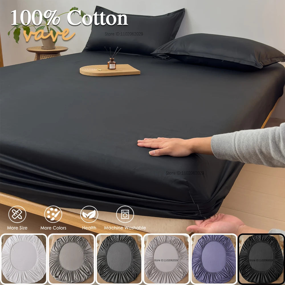 Fitted Bed Sheet with 360° Elastic Band – Mattress Protector Cover for Single, Double, King & Queen 160x200