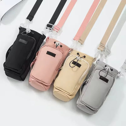 Portable Water Bottle Bag with Adjustable Shoulder Strap – Insulated Thermal Cup Sleeve Cover
