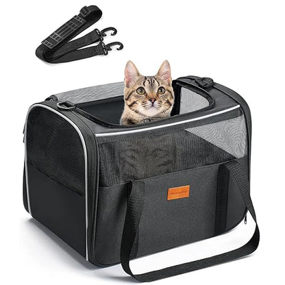 Soft Pet Carrier Bag – Airline Approved for Cats & Small Dogs up to 14lbs