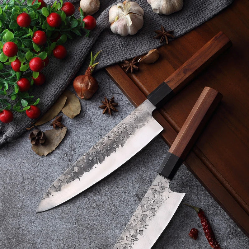 Forged Japanese Chef Knife – Professional Kiritsuke, Santoku & Nakiri Kitchen Knives