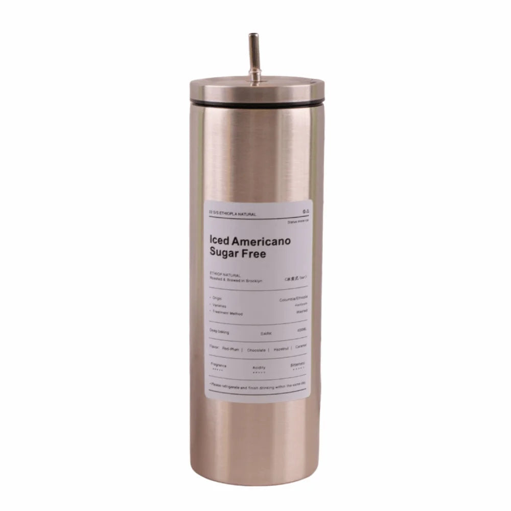 600ML Creative Thermal Water Bottle – Large Capacity Insulated Tea Mug Stainless Steel