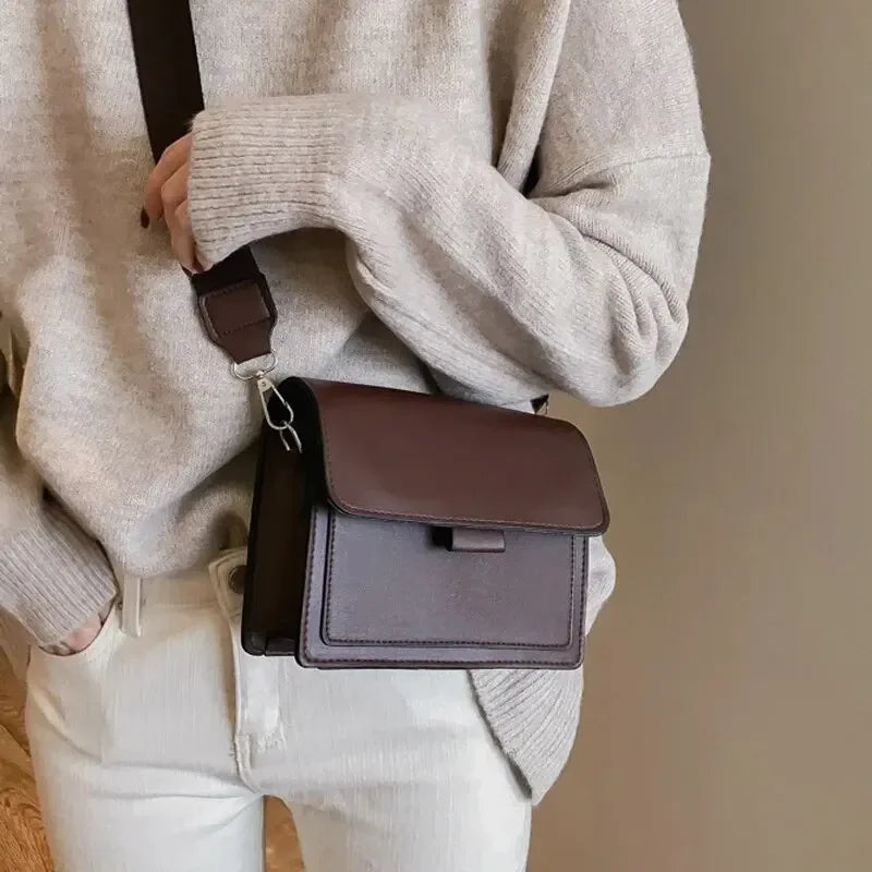 Crossbody Bag PU Leather Fashion Bags for Women Travel Handle Handbag Fashion Shoulder Messenger Bag Ladies Small Flap Bag