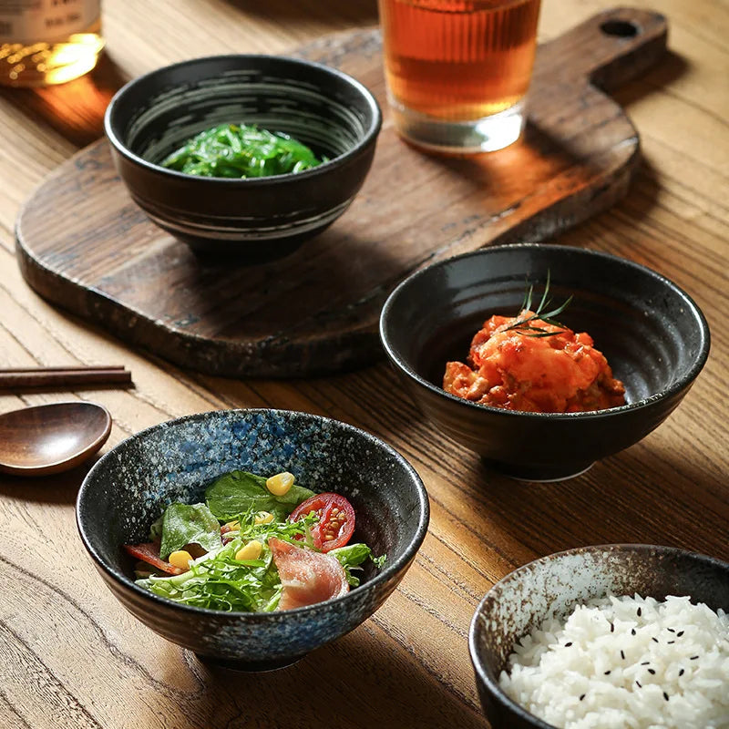 4.5inch Japanese Ceramic Rice Bowl Porcelain Dishes Pretty Restaurant Table Top items Soup Noodles Sauce Bowls Dinnerware