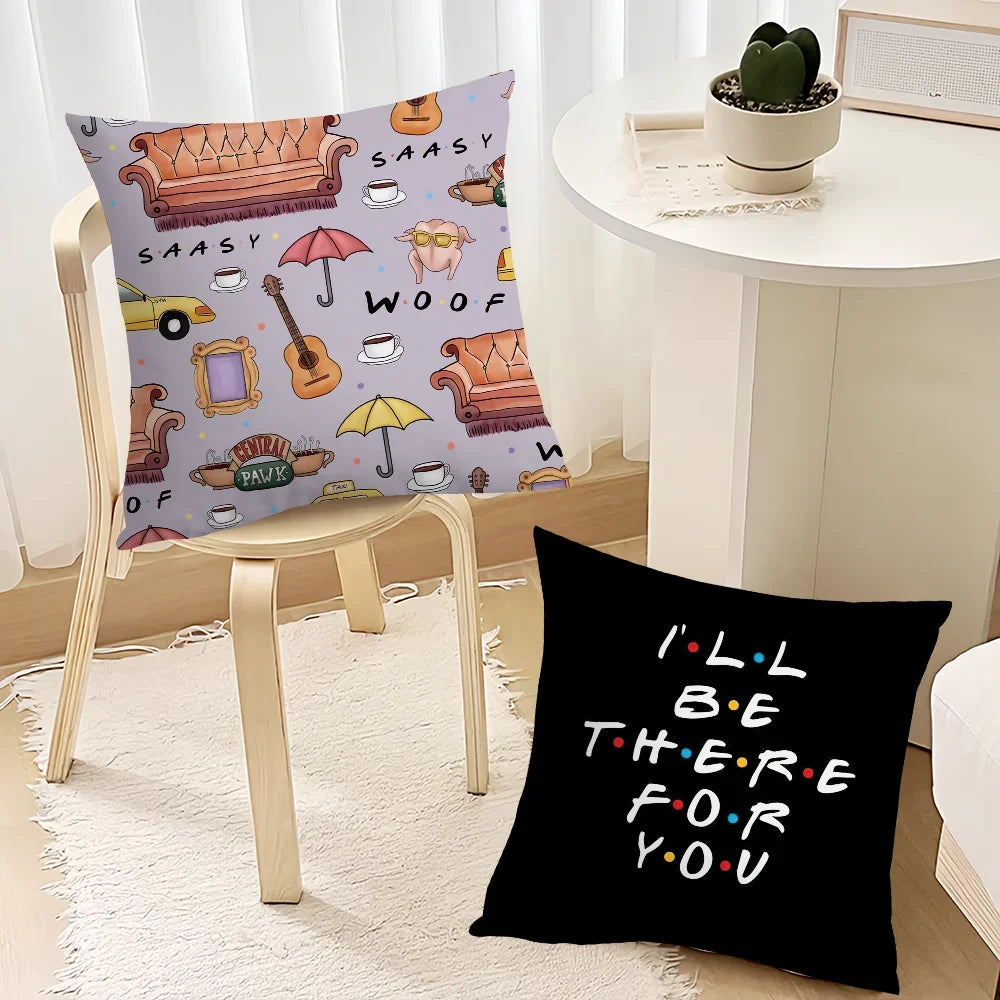 Classic Friends TV Show Cushion Cover – Sofa & Bedroom Headboard Backrest Square Pillowcase