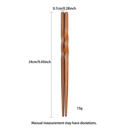 5-Pair Carbonized Bamboo Chopsticks – 24cm Household & Hotel Dining Chopsticks Set