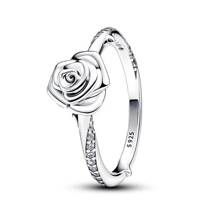 925 Sterling Silver Rose in Bloom Ring – Luxury Fashion Jewelry for Women