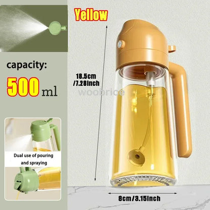 2-in-1 Kitchen Oil Sprayer & Brush – Glass Olive Oil Bottle with Anti-Leakage Design