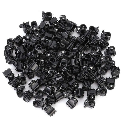 Mini Hair Claw Clips – Black Plastic Hairpins for Women, Girls & Kids