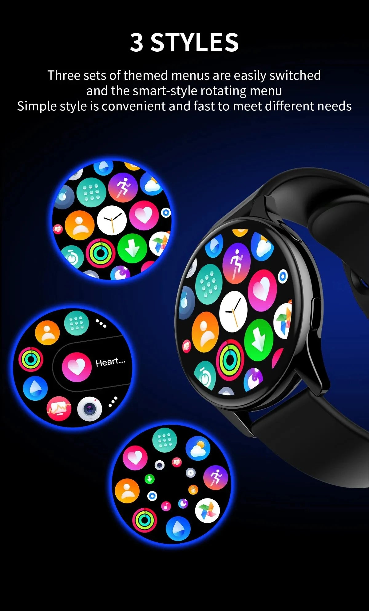 LIGE Smartwatch – Wireless Charging, Bluetooth Calls, Custom Watch Face, Fitness Tracker with Box