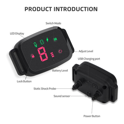 Smart Anti-Bark Dog Collar – HD Display, IP67 Waterproof, Rechargeable with 3 Training Modes