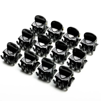 Mini Black Hair Claw Clips – Plastic Ponytail Hairpins for Women & Girls (10/20/30Pcs)