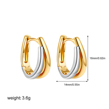 Retro Twist C-Shape Hoop Earrings – Geometric Punk Jewelry for Women